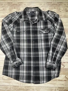 American Rag Mens Long Sleeve Button Up Shirt Casual Black White Cotton Size XL - Picture 1 of 9