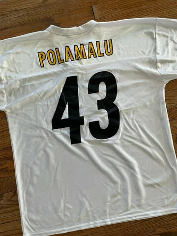 Vintage Y2K Super Bowl XLIII Pittsburgh Steelers Champions Jersey Polamalu 43 XL Cover