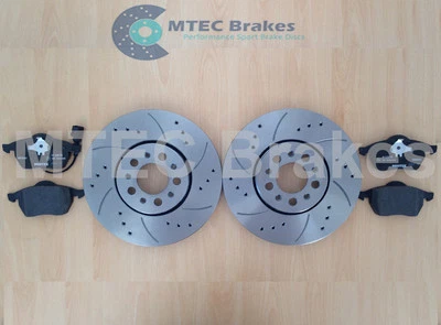 Golf MK4 1.9 130 150 GT TDi Front Drilled Grooved Brake Discs & Mintex Pads - Image 1 of 3