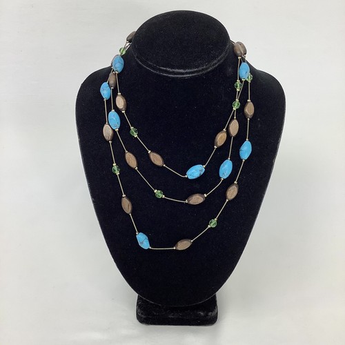 VETEMENTS Collana Chicos La Sophia multistrato turchese e perline marroni