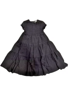 Coco Blanc Black Smocked Robe Girl Size 18 NWT - Picture 1 of 2