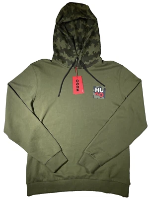 Moletom com capuz Hugo Boss etiqueta vermelha masculino verde camuflado caixa de golfe logotipo, logotipo metálico Darbell - Imagem 1 de 4