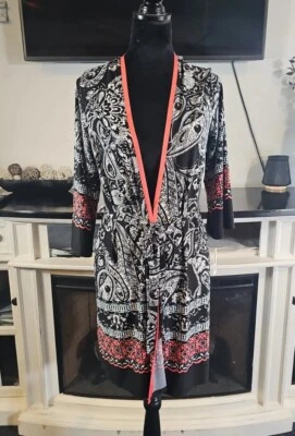 New Directions Bata Intimates Mujer Pequeña Mediana Estampado Paisley Manga Larga Envoltura Foto 1 de 4