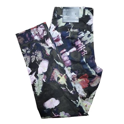 Nwt! INC Men's Slim-Fit Black/Purple Floral-Print Pants Sz 29x30 - Imagem 1 de 4