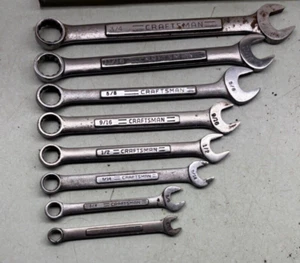 CRAFTSMAN Tools SAE Combination Wrench Set - 5/16" to 3/4” Vintage Made in USA - Picture 1 of 6