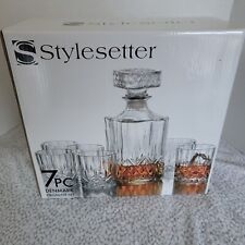 Style Setter Denmark 7 Piece Beverage/Decanter Set, Clear J3