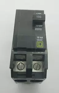 Square D QO2100 2 Pole 100 Amp 120 240V Type QO Plug In Main Circuit Breaker NTO - Picture 1 of 13