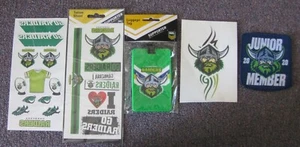 CANBERRA RAIDERS LUGGAGE TAG+STICKERS+TATTOO SHEET+ JUNIOR MEMBER 2020 BADGE - Picture 1 of 2