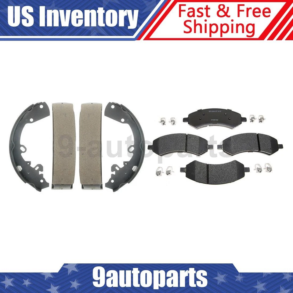 Pastillas de freno delanteras traseras de cerámica + zapatas de freno para Dodge Dakota 2005-2010 Foto 1 de 4
