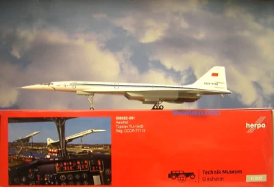 HerpaWings 1:200 Tupolev TU-144D Aeroflot CCCP-77112 556323-001 modellino aeroporto500 - Immagine 1 di 2