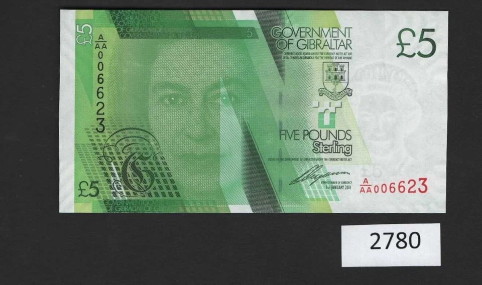 (BN-2780) Gibraltar P-35 UNC,  £5 of 2010, A single note A/AA 6623 - Image 1 of 1