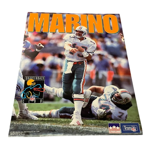 VTG 1992 Starline Dan Marino Miami Dolphins NFL Football Poster 16x20 NFL Cover