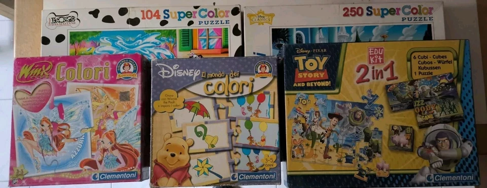 Lotto Puzzle Clementoni - Winx, Toy Story, Winnie The Pooh, Cenerentola, 102 - Immagine 1 di 4