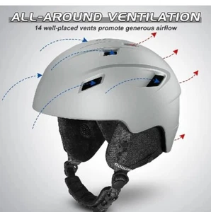 Odoland Snow Ski & Snowboarding Gray Helmet Only - Picture 1 of 9