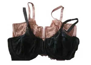 2 Women’s Auden Balconette Coverage Unlined Bras Mauve/Black Lace Size 36D - Picture 1 of 7