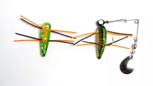 Betts Spin Grunts Grub 1/32oz Chartreuse Langusten Glitzer - Bild 1 von 1