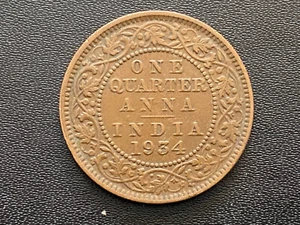 Empire des Indes : Pièce de un quart de anna - 1934 - Imagen 1 de 2