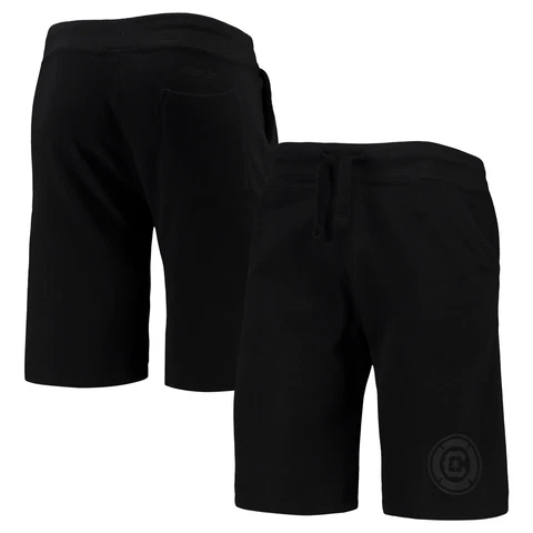 Men's Mitchell & Ness Chicago Fire All Black Fleece Shorts Cover