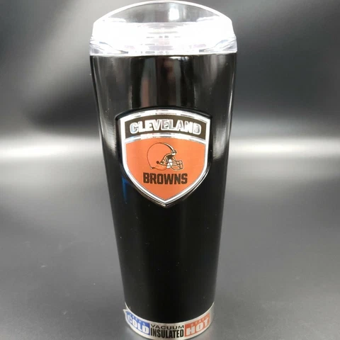 Cleveland Browns Travel Coffee Mug Insulated Steel Tumbler Official NFL 20 Oz Cover