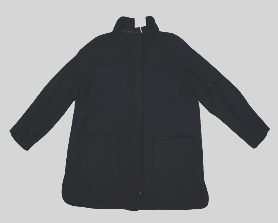 Madewell Estate Cocoon Coat Insuluxe Black Full Zip Car Coat Wool MA326 Womens S