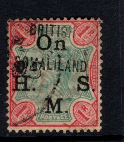 SOMALILAND SGO5 1903 1r GREEN & CARMINE - GOOD USED Cover