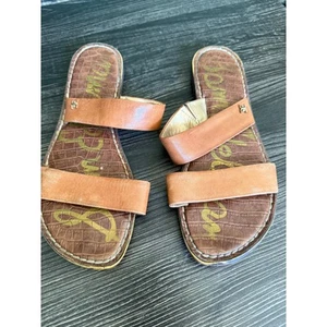 Sam Edelman Gala Double Strap Slide Sandal in Arizona Tan Sz. 8 - Picture 1 of 5