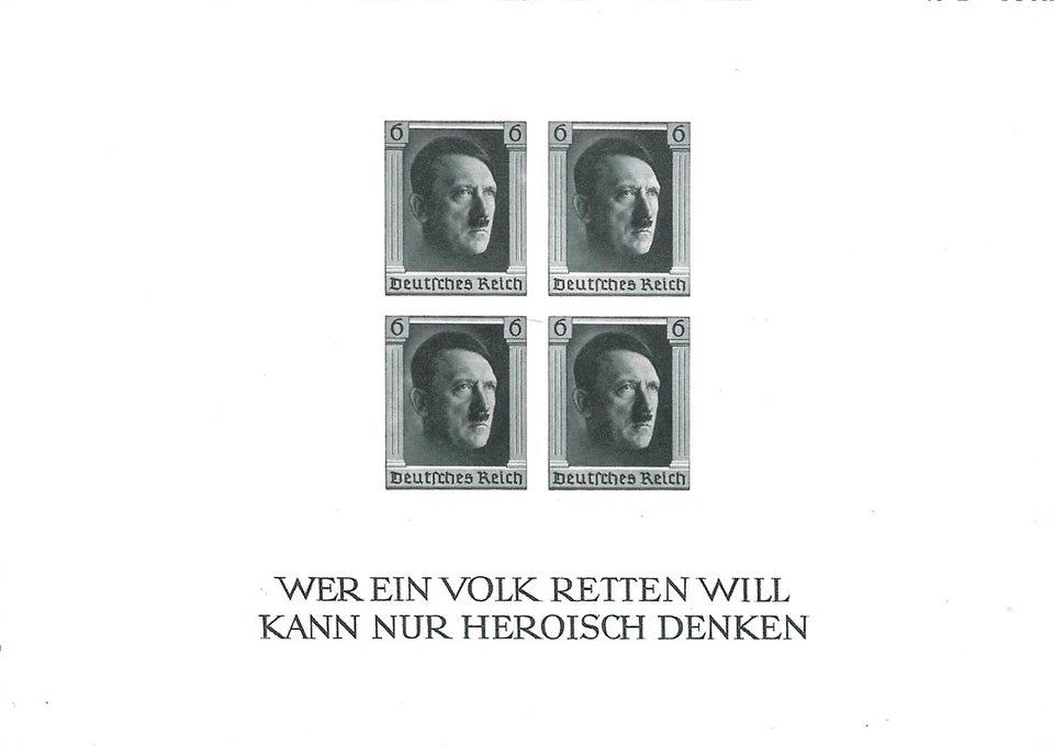 WW2 WWII German Third Reich  never hinged orig.gum Bl. 78,B 103 perfekt sheet - Image 1 of 1