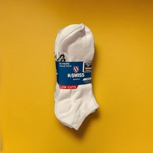 K-Swiss Mens Value Pack 20 Pairs White Low Cut Socks OSFM - Picture 1 of 7