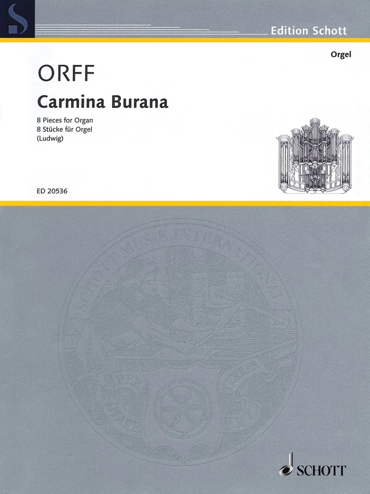 Carmina Burana for Organ Solo Classical Sheet Music 8 Pieces Carl Orff Book - Image 1 of 1