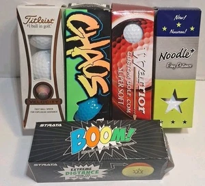 New Golf Balls Lot 5 Titleist, Noodle, Wilson, Warrior, Strata 15 Balls Total - Picture 1 of 6