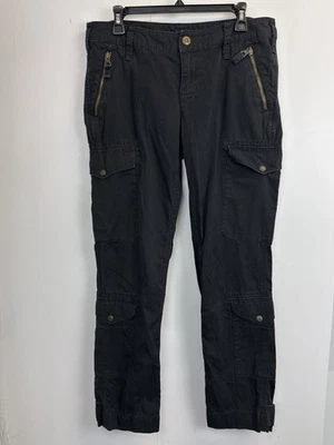 Pantalones cargo deportivos Polo Ralph Lauren para mujer 10 34x31 negros utilitarios bolsillo con cremallera Foto 1 de 4
