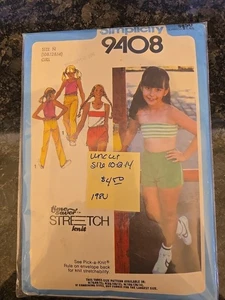 Pants Shorts Tank Top Bandeau Girls Sz 10-14 Simplicity 9408 Sewing Pattern VTG - Picture 1 of 2