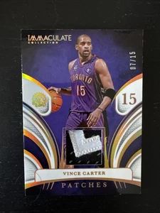 Vince Carter 2024 Immaculate Collection Patch /15 Game Worn Jersey - Bild 1 von 2
