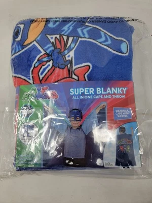 PJ Masks Super Blanky Blue Fleece Wearable Blanket  Catboy Owlette Gekko No MASK - Image 1 of 2