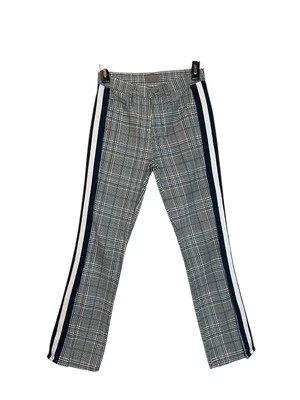 Pantalones al tobillo Mother The Insider talla 24 azul gris a cuadros a rayas Foto 1 de 4