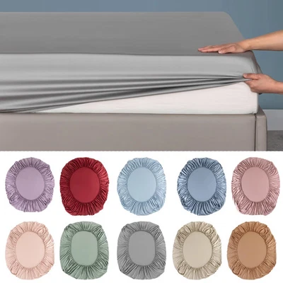 Sábana Ajustable con Banda Elástica Sábana de Enfriamiento Suave Funda Colchón Antideslizante Foto 1 de 4