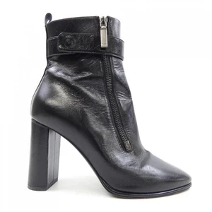 SAINT LAURENT Boots Women's Size 37 Black Leather - Picture 1 of 6