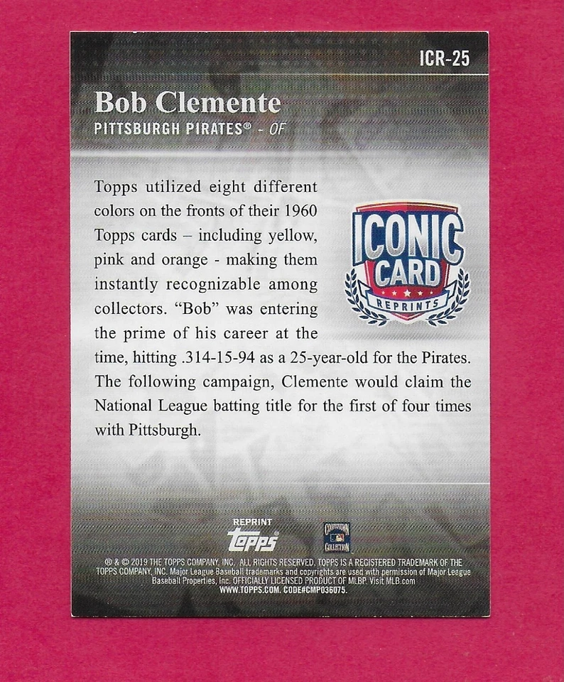 Roberto Clemente 2016 - 2020 Topps Inserts/Parallels - YOU PICK - NRMT - Image 1 of 1