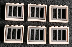 LEGO Jail Prison Barred Windows x6 Cell Dungeon Frames Bar 1x4x3 62113 60594 - Picture 1 of 4
