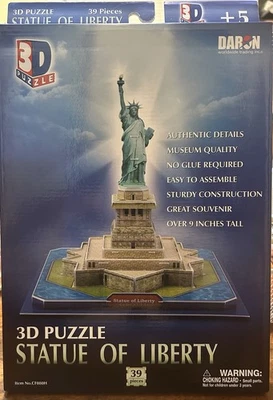 NY City Statue of Liberty 3D Jig Saw Puzzle 39 Pieces Daron - Image 1 of 2