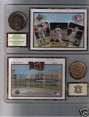 MICKEY MANTLE 1993 CUBIERTA SUPERIOR HÉROES BRZ moneda/tarjeta Foto 1 de 1