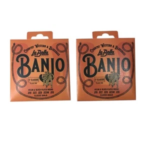 La Bella Banjo Strings 2 Sets LB17 Classic Nylon & Silver Plated Wound - Picture 1 of 5