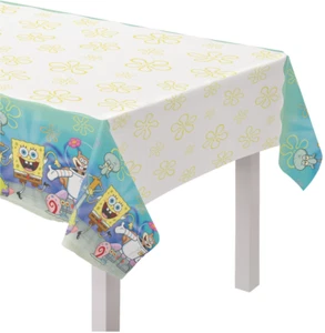 Cubierta de mesa de papel Bob Esponja ~ Cubierta de mesa de papel para pantalones cuadrados Bob Esponja, 54 pulgadas x 96 pulgadas - Imagen 1 de 6