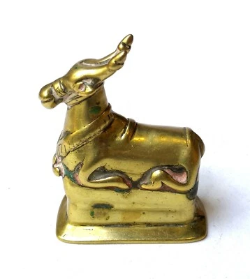 Antique Taureau Nandi Bronze Cast Gold India the South Karnataka 18e - image 1 of 4