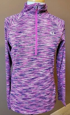 Pullover Under Armour para mujer rosa/púrpura 1/2 cremallera semi ajustado equipo para todas las estaciones | M Foto 1 de 4