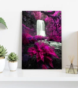 Brautschleier fällt lila Leinwanddruck Kunst Wand gerahmt oder nur gedruckt - Bild 1 von 9