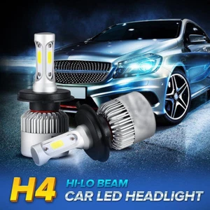 Pair H4 High Low 72W Car LED Headlight Kit 6000K White Super Bright Bulb 16000lm - Picture 1 of 9