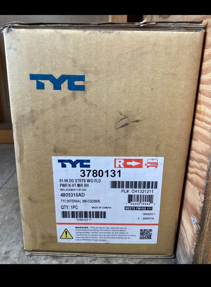 Conjunto de espejo retrovisor lateral - Chrysler/Dodge OEM Foto 1 de 1