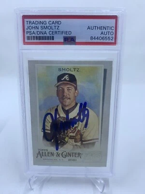 John Smoltz Signed 2020 Topps Allen & Ginter IP Auto PSA/DNA Atlanta Braves - Image 1 of 2