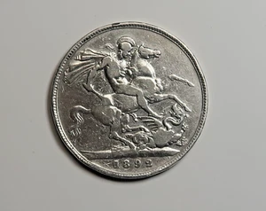 GREAT BRITAIN : SILVER CROWN 1892. QUEEN VICTORIA - Picture 1 of 2